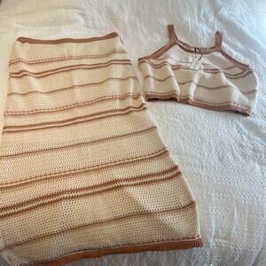 NWT Knit Midi Skirt Set Size Large